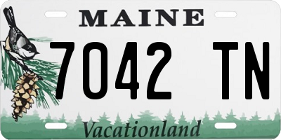 ME license plate 7042TN