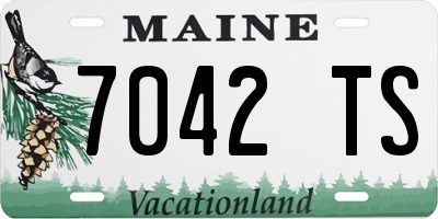 ME license plate 7042TS