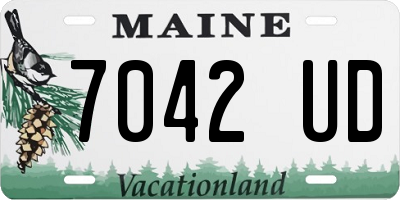 ME license plate 7042UD