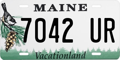 ME license plate 7042UR