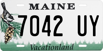 ME license plate 7042UY