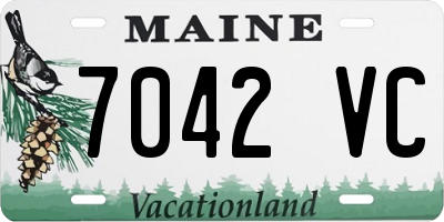 ME license plate 7042VC