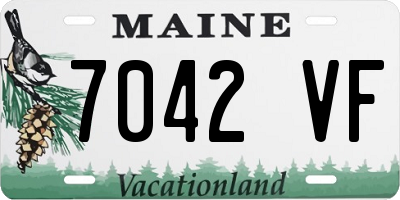 ME license plate 7042VF
