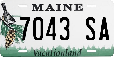 ME license plate 7043SA