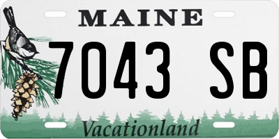 ME license plate 7043SB