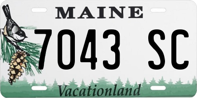 ME license plate 7043SC