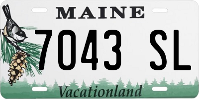 ME license plate 7043SL