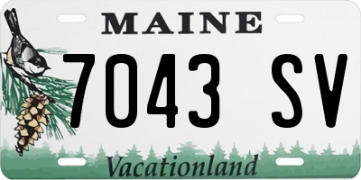 ME license plate 7043SV