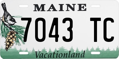 ME license plate 7043TC