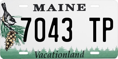 ME license plate 7043TP