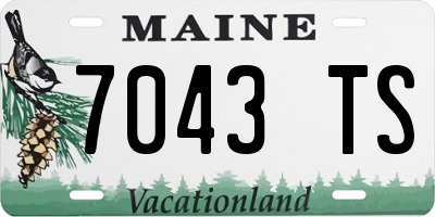 ME license plate 7043TS