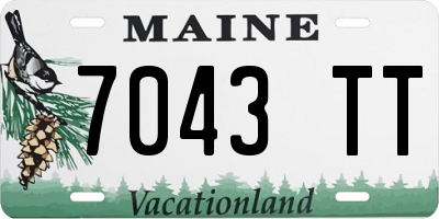 ME license plate 7043TT