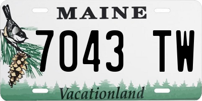 ME license plate 7043TW