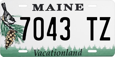 ME license plate 7043TZ