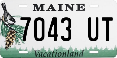 ME license plate 7043UT