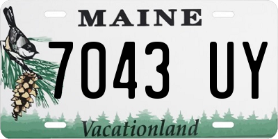 ME license plate 7043UY