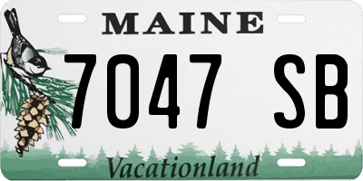 ME license plate 7047SB