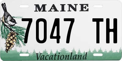 ME license plate 7047TH