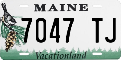 ME license plate 7047TJ