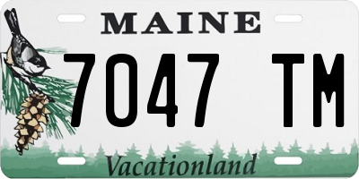 ME license plate 7047TM