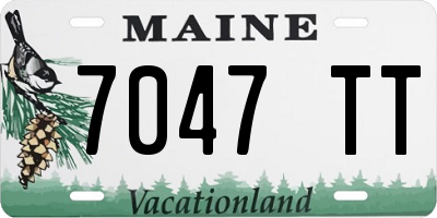 ME license plate 7047TT