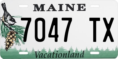 ME license plate 7047TX
