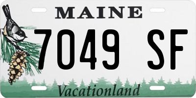 ME license plate 7049SF