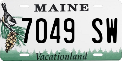 ME license plate 7049SW