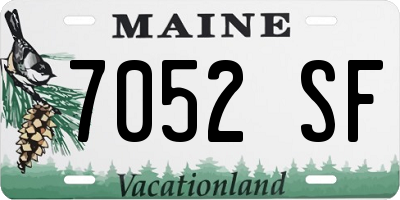 ME license plate 7052SF