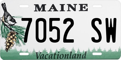 ME license plate 7052SW