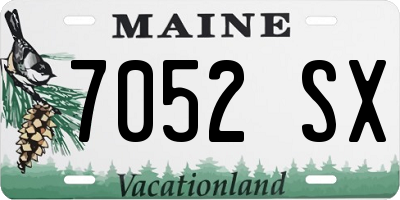 ME license plate 7052SX