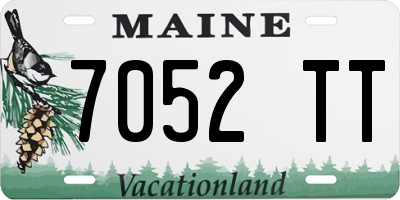 ME license plate 7052TT
