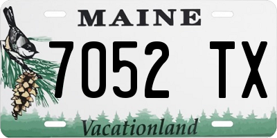 ME license plate 7052TX