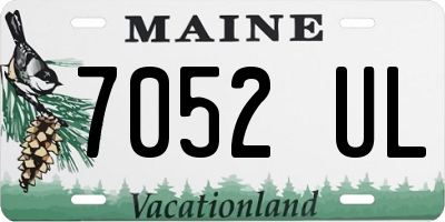 ME license plate 7052UL