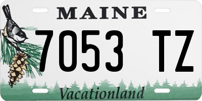 ME license plate 7053TZ