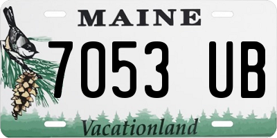 ME license plate 7053UB