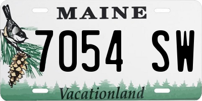 ME license plate 7054SW