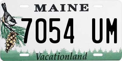 ME license plate 7054UM