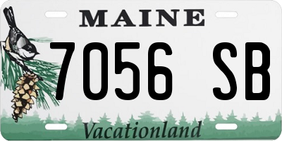 ME license plate 7056SB