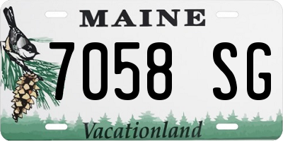 ME license plate 7058SG