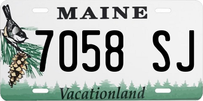ME license plate 7058SJ