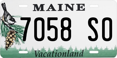ME license plate 7058SO