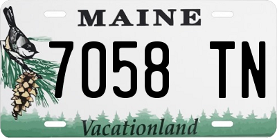 ME license plate 7058TN