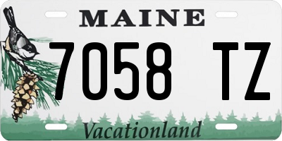 ME license plate 7058TZ