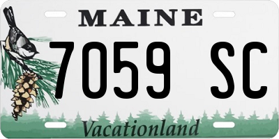 ME license plate 7059SC