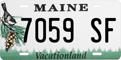 ME license plate 7059SF