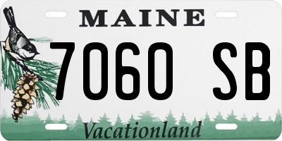 ME license plate 7060SB