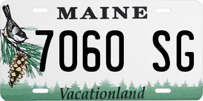 ME license plate 7060SG