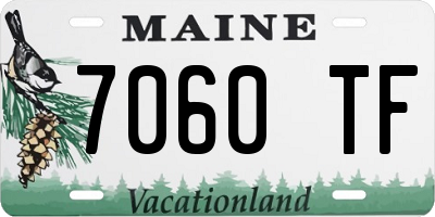 ME license plate 7060TF