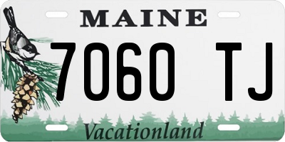 ME license plate 7060TJ